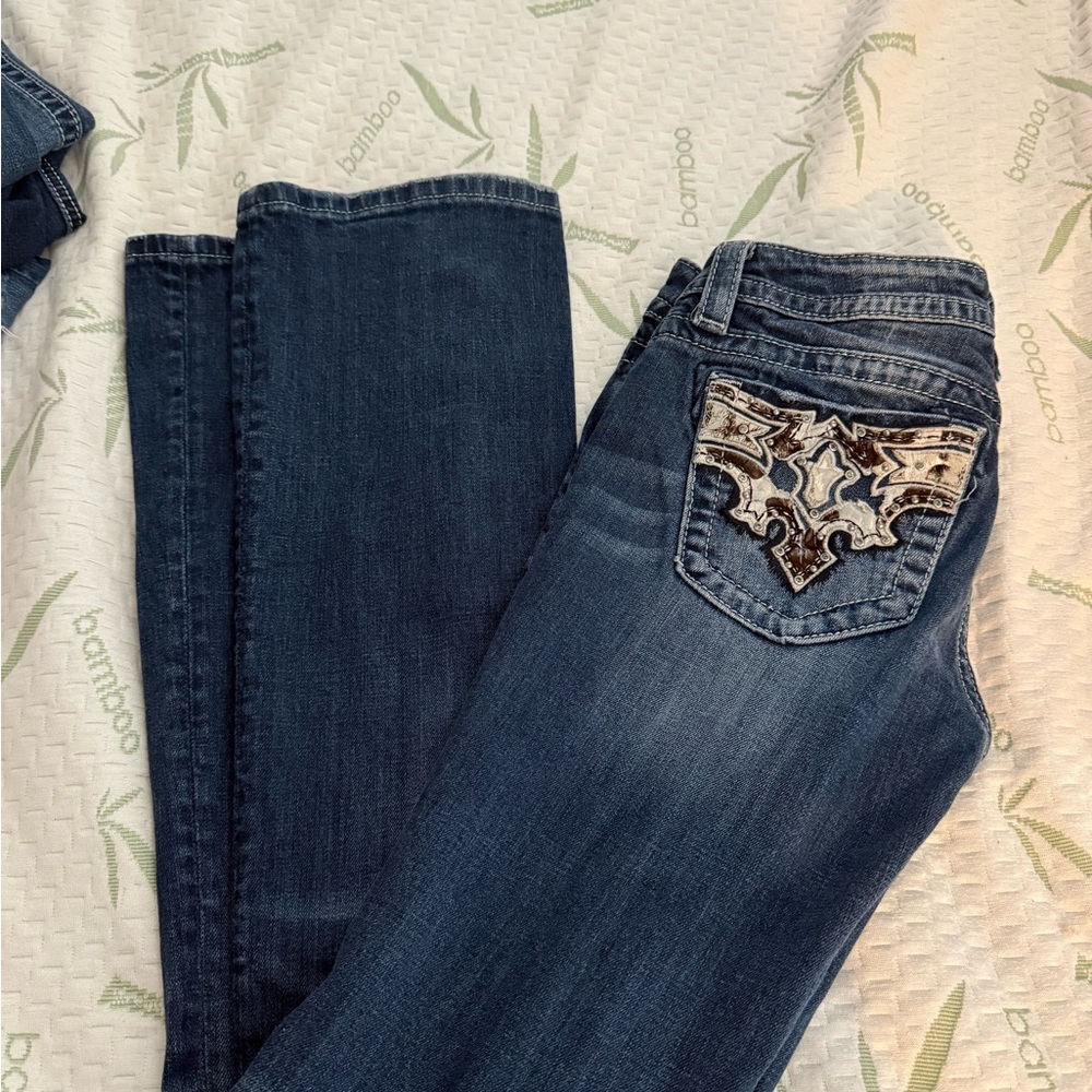 Stylish Blue Embroidered miss me jeans